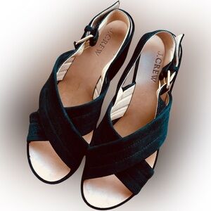 J. Crew Elegant Black Platform Sandals